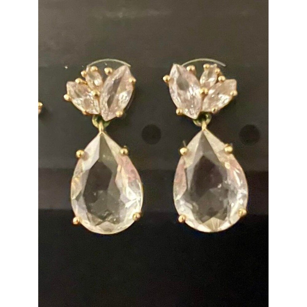 Rocksbox Clear Teardrop Costume Earrings. NWOT.